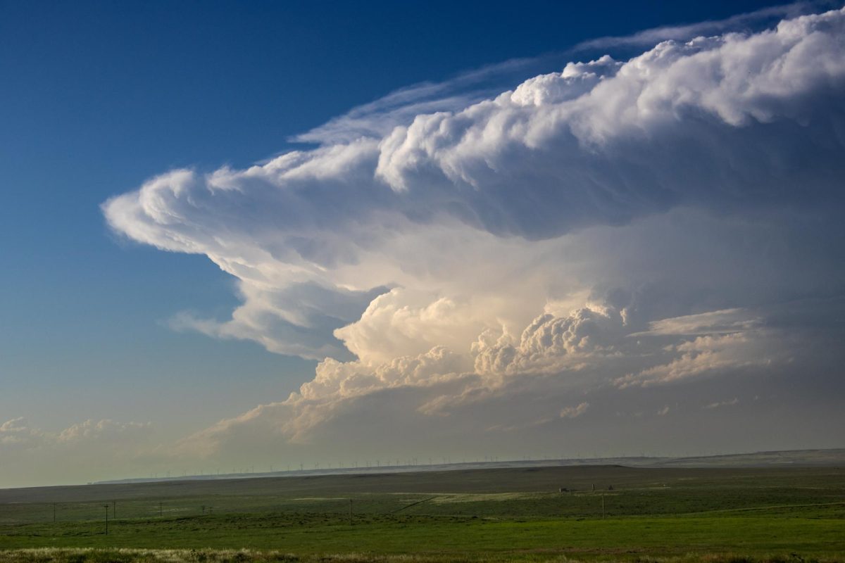 A large cloud formation over a field in north western Colorado.